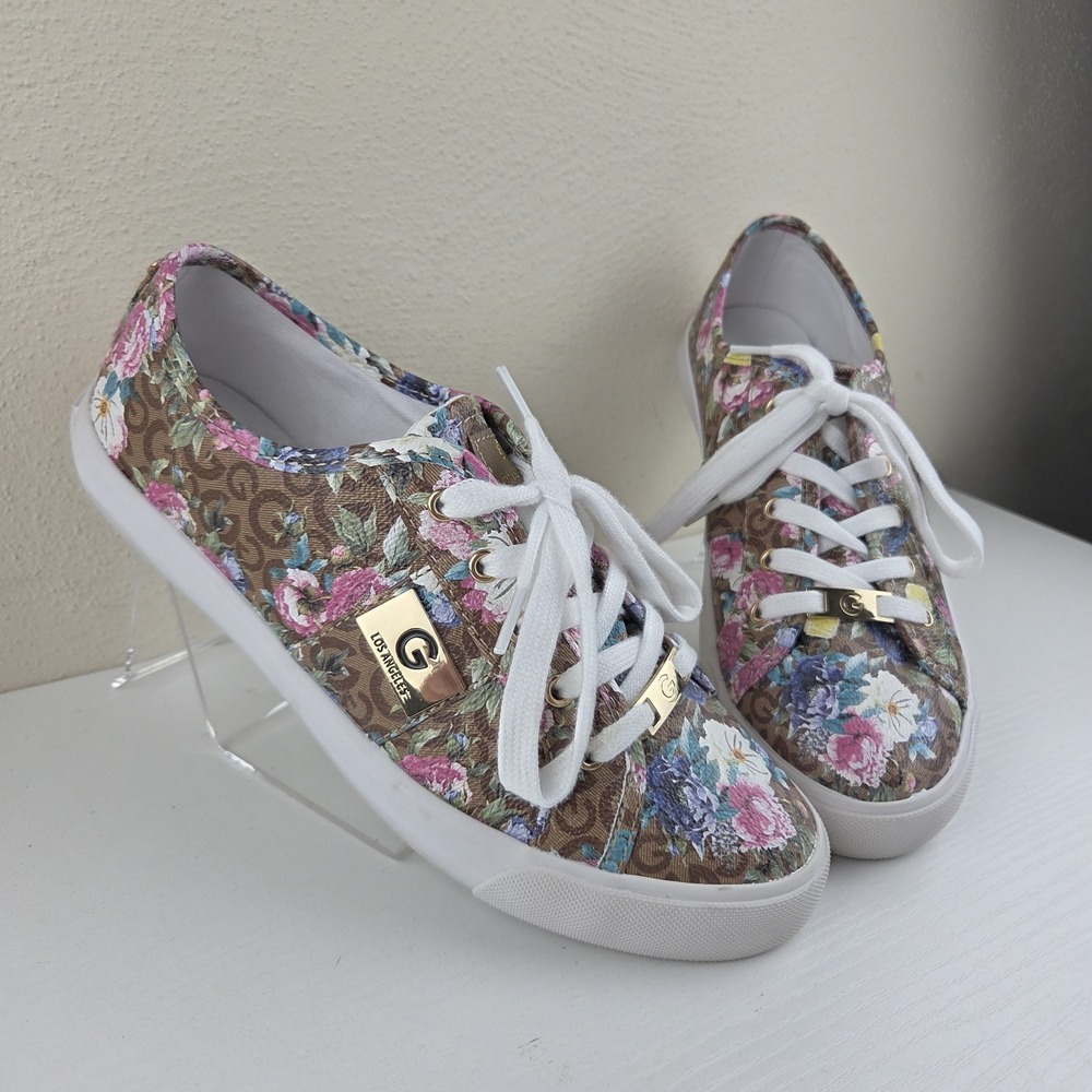 G by Guess GBG Los Angeles Backer Women's Size 8.5 Pink/White/Floral Shoes - Picture 2 of 16